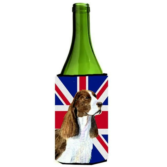 Springer Spaniel With English Union Jack British Flag Wine bottle sleeve Hugger - 24 Oz.