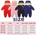 thumbnail image 7 of JiAmy Newborn Infant Warm Hooded Thick Down Jumpsuit Romper Baby Snowsuit Rompers Jacket Overcoat Snow Wear for 0-12 Months Boys Girls, 7 of 7