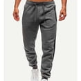 thumbnail image 5 of Puntoco Pantalones de hombre con cinturón elástico de color sólido con empalme de cuerda para hacer ejercicio de ocio para atar los pies, 5 of 5