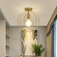 thumbnail image 2 of Plafonnier Rond Moderne Nordique Or Semi-Encastré, Style Cage en Métal Industriel pour Hôtel, Salles d'Étude, Balcons, 2 of 5