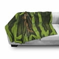 thumbnail image 3 of Jungle Soft Flannel Fleece Throw Blanket, Wildlife Theme Illustration of a Monkey in the Woodland Print, Cozy Plush for Indoor and Outdoor Use, 50" x 70", Brown and Fern Green, by Ambesonne, 3 of 6