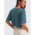 thumbnail image 2 of Remera CRZ YOGA de Algodón Pima Suelta Crop Azul Pizarra XS, 2 of 6