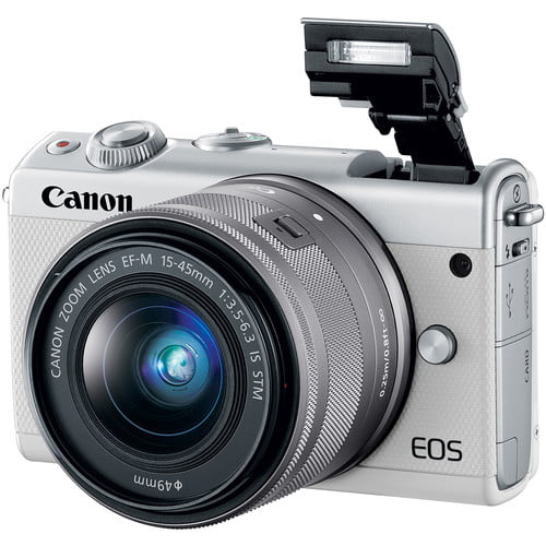 Canon EOS M100 Mirrorless Digital Camera with 15-45mm Lens (White