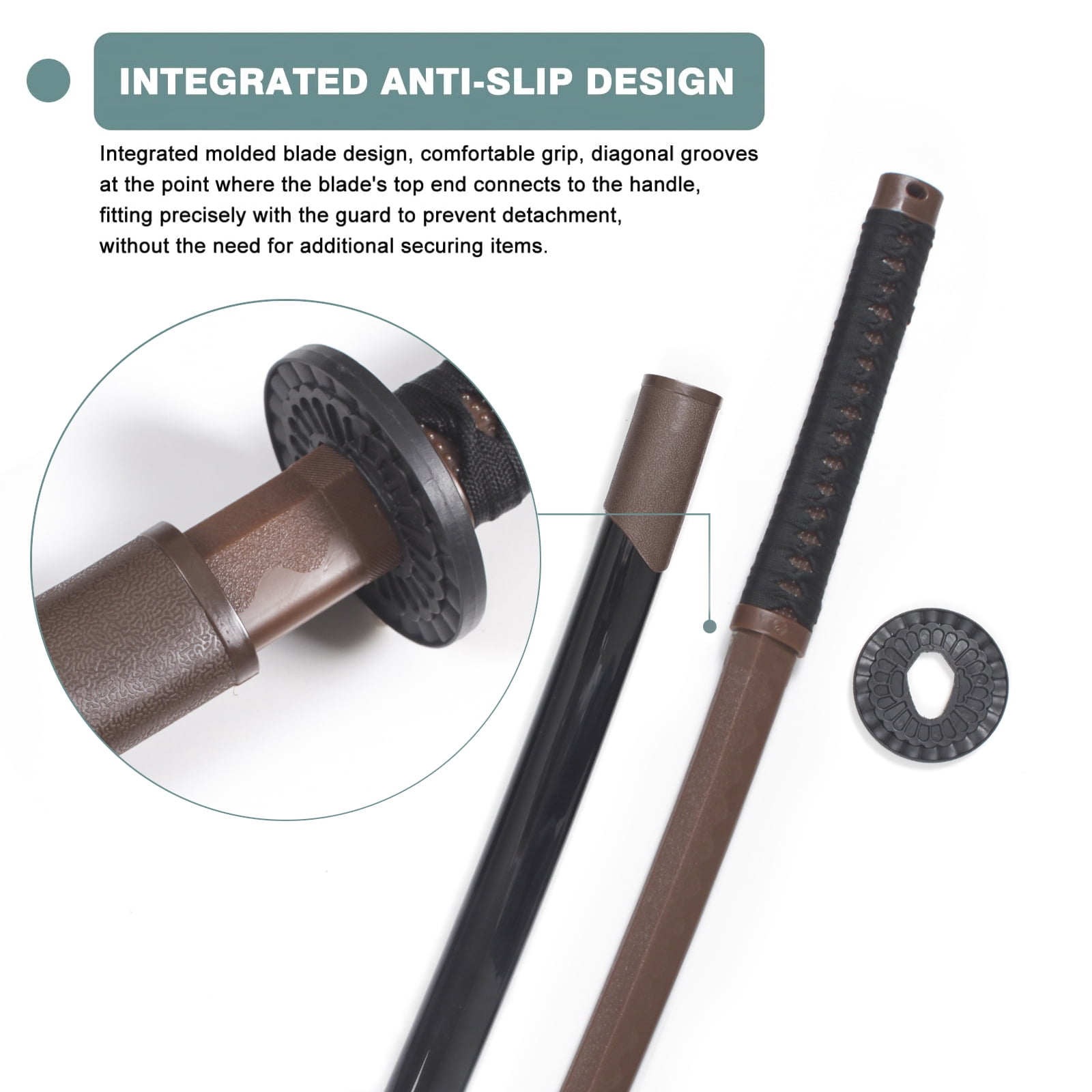BJDJ Katana Sword high Toughness Polypropylene Performing Training (41") Brown Katana Practice Scabbard Cosplay Aikido (Brown)