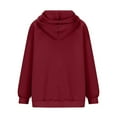 thumbnail image 4 of Womens Plus Size Hooded Sweatshirts, Hoodies for Women Fall Fashion Oversized Loose Fit Solid Color Long Sleeve Pullover with Pockets S-3XL, 4 of 5