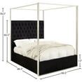thumbnail image 3 of Meridian Furniture Porter Tufted Velvet Queen Bed in Black, 3 of 3