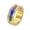 7MM Gold, variant on Men's Women's Stainless Steel 8MM LGBT & Gay & Lesbian Rainbow Turnable Fidget Ring Couple Wedding Jewelry Black Size 11