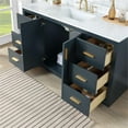 thumbnail image 3 of Gazsi 60S" Wood Vanity in Charcoal Blue with Composite Stone Top without Mirror, 3 of 13