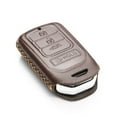 thumbnail image 3 of Vitodeco Genuine Leather Smart Key Keyless Remote Entry Fob Case Cover with Key Chain for Honda Civic, Fit, Accord, Pilot, CR-V (4 Buttons, Brown), 3 of 5
