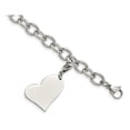 thumbnail image 1 of Stainless Steel Heart Charm Link Bracelet 8 Inches, 1 of 4