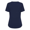 thumbnail image 6 of CALAFEBILA Women Summer Tops Casual Solid Color Shirts for Women Short Sleeve V Neck T-shirts, 6 of 8