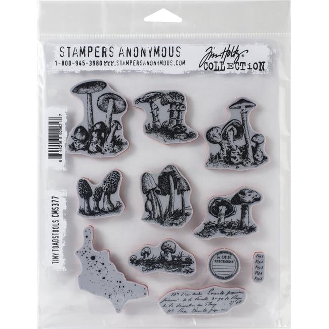 Tim Holtz 7 x 8.5 Cling Stamps Toadstools