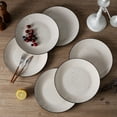 thumbnail image 6 of Caramella 18-Piece Stoneware Muticolour Dinnerware Set for 6, Handpainted Spirals Pattern Ceramic Combination Set with 10.5in Dinner Plate, 7.5in Dessert Plate and 27oz Soup Bowl-Beige, 6 of 8