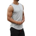 thumbnail image 5 of Lamuusaa Men Sports Tank Top Sleeveless Round Neck Solid Color Tops Running Fitness Tops for Men, 5 of 5