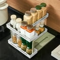 thumbnail image 5 of Hauiodp Rotating Spice Rack Organizer, 2 Double-Decker Spice Shelves, Kitchen Base Cabinet Organization, Pull Out Kitchen Cabinet Organizer for Stores Prescriptions, Spices, Condiments, 5 of 8
