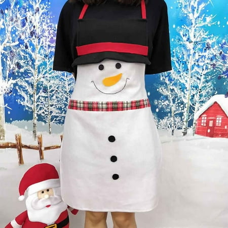

Christmas Decorations Aprons For Women Christmas Cartoon Santa Claus Apron Bar Waiter Kitchen Cooking Apron Home Decor