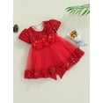 thumbnail image 3 of Bagilaanoe Toddler Baby Girl Party Dress Sequin Short Sleeve A-line Princess Dresses 6M 12M 18M 24M 3T 4T Kid Patchwork Tulle Skirt for Wedding Birthday, 3 of 9