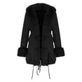 thumbnail image 3 of Luxalzxs Women Thicken Warm Winter Coat Hooded Down Parka Faux Fur Outdoor Overcoat Long Jacket Outwear, 3 of 4