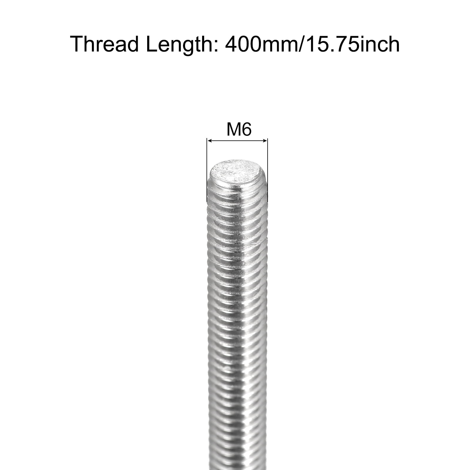 Fully Threaded Rod M6 x 400mm 1mm Pitch 304 Stainless Steel Right Hand 6pcs
