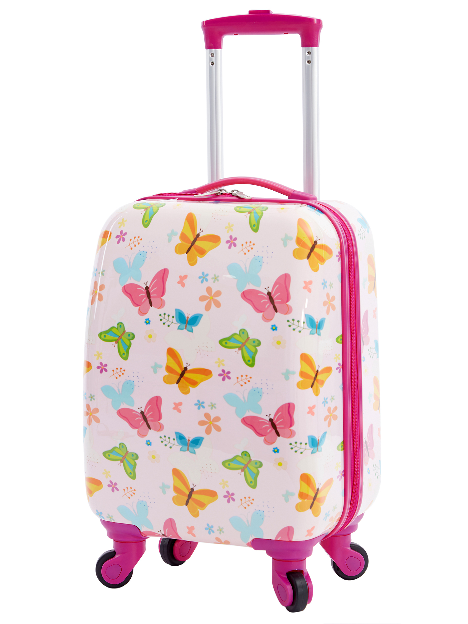 Travelers Club 5-Piece Kids Hard-Side Luggage Set - Butterfly photo 2