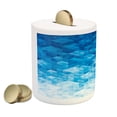 thumbnail image 2 of Geometric Piggy Bank, Gradient Color Change Digital Texture Mosaic Triangle Pixel Graphic Print Art, Ceramic Coin Bank Money Box for Cash Saving, 3.6" X 3.2", Pale Blue, by Ambesonne, 2 of 4