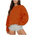 thumbnail image 2 of Qetyuw Raglan Sleeve Sweatshirt for Women Oversized Crewneck Pullover with Pocket Fleece Soft Warm Tops Casual Long Sleeve Loose Blouse, 2 of 5