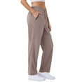 thumbnail image 3 of Roncen Women's Solid Cargo Jogger Pants - Stretch Elastic Waist with Adjustable Drawstring, Zipper Closure & Multiple Pockets for Casual Outdoor Workout, 3 of 7