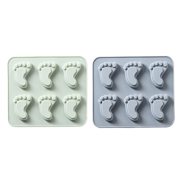 2 piezas de molde para galleta de chocolate, molde para modelar los pies pequeños, molde para cubitos de hielo.