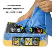 Auto Drive Coral Fleece Microfiber Towel, 24 Pack, Multi-Purpose Cleaning and Detailing, Blue & Yellow