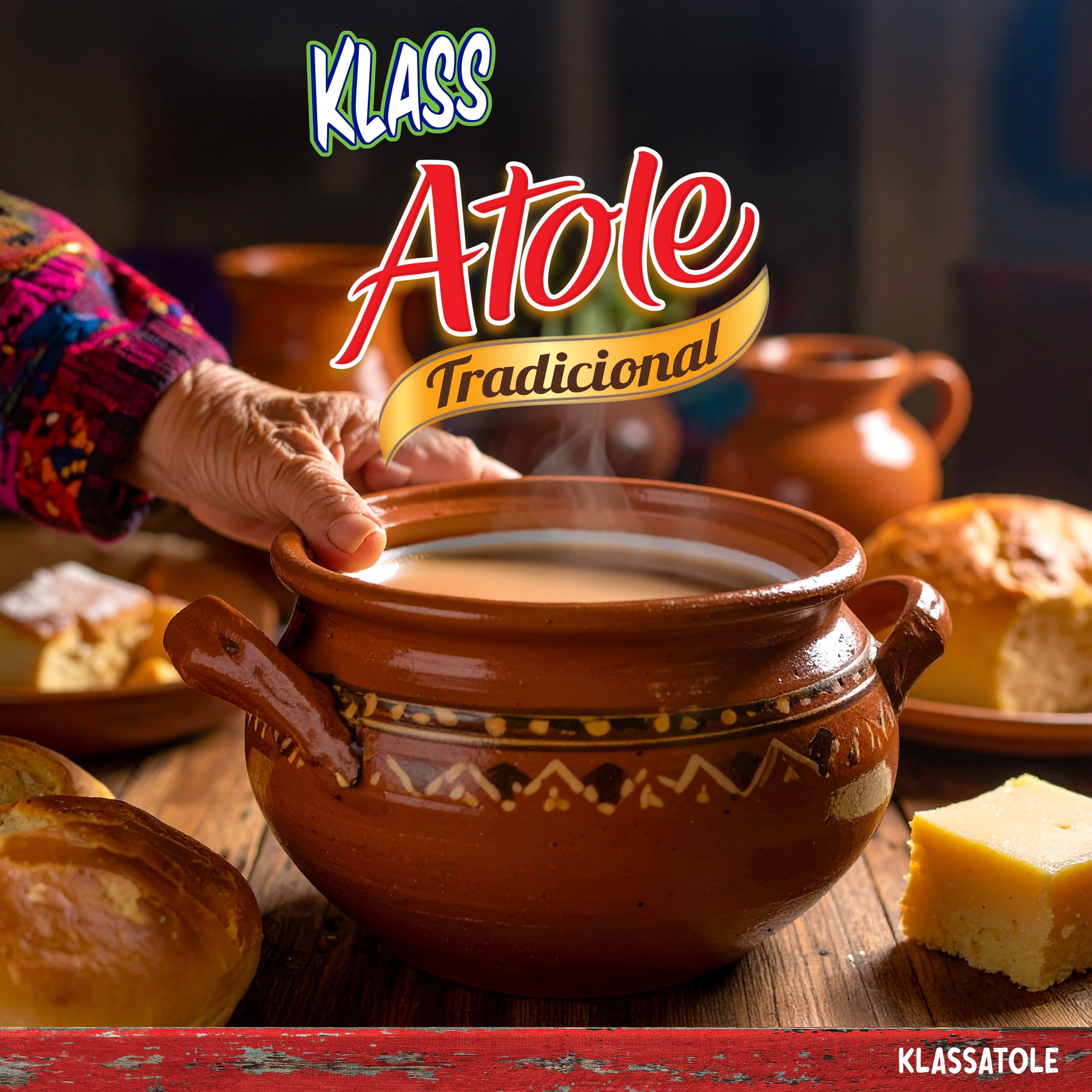 (12 pack) Klass Atole Walnut Drink Mix 3 fl oz Single Serving Packet