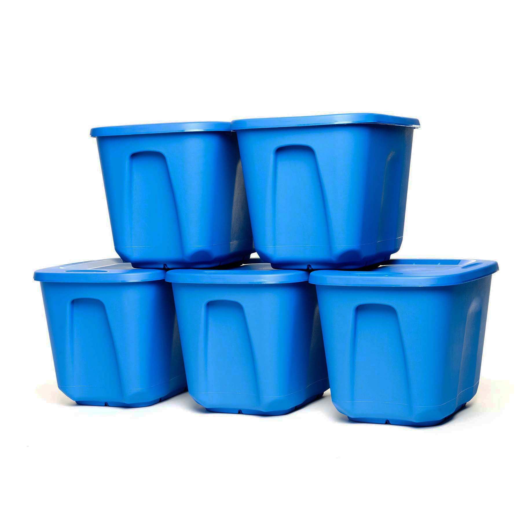 Set of 5 Storage Container 10 Gallon Blue Tote Organizer Boxes Bin Garage Home 73527112730 eBay