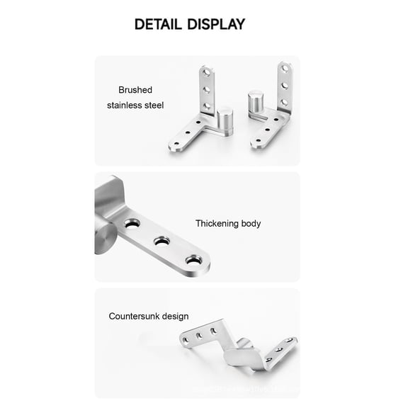 Heavy Duty Stainless Steel Pivot Hinges, 270° Rotation, 130lbs Capacity, Fence Door Hardware