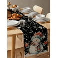 thumbnail image 6 of Black Christmas Burlap-Cotton Table Runner 60 Inches Long,Xmas Snowman Snowflake Vintage Farmhouse Table Runners,Outdoor Dining Tablecloths Decor for Baby Shower Party Wedding 13x60, 6 of 9