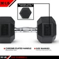 thumbnail image 4 of JFIT, 30lb Rubber Hex Dumbbell, Single, 4 of 7