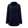 thumbnail image 6 of Plus Size Sweatshirts for Women Casual Zip Up Hoodies Tunic Long Jacket Outerwear with Pockets Dark Blue S, 6 of 7