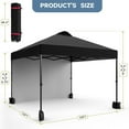 thumbnail image 3 of Ataucjin 10x10 Ft Pop Up Canopy Tent, Portable Commercial Canopy with Vented Top Roller Bag,1 Removable Sidewall, 4 Sandbags, 4 Ropes and 8 Tent Stakes, Easy Outdoor Sun Shade for Events, Parties, 3 of 7