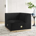thumbnail image 2 of Modular Sofa Corner Chair, Gold Black, Velvet, French Living Lounge Cafe Lobby Hospitality Restaurant, Modern Contemporary Boutique HB33782, 2 of 6