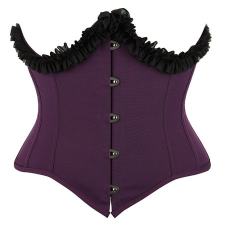 Taqqpue Gothic Steampunk Corset Top for Women Bustier Shapewear Lingerie Bustier Overbust Lace Up Boned Zipper Waist Trainer Corset with Buckles