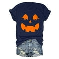 thumbnail image 5 of HCNTES Skeleton Shirt Women Halloween Skeleton Tshirt Funny Skull Graphic Tees Casual Fall Short Sleeve Tops(S,A105-Navy), 5 of 5