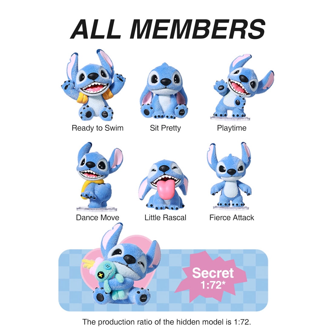 MINISO Disney Lilo & Stitch Colletion Velvety Blind Box Figure CPlush stuffed animals Figurines Collectible Surprise Box Gift Single Box