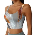 thumbnail image 2 of Fotbe Koi Fish Water Pattern Womens' Sports Bra Longline Wirefree Padded with Medium Support Sports Moisture-Wicking Workou Vest,Tank Top-X-Large, 2 of 7