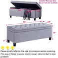 thumbnail image 3 of Tabaray Storage Bench, Linen Upholstered Bed End Storage Ottoman Bench,Tufted 45" Long Ottoman Bench with Storage for Bedroom, Living Room Entryway Window (Light Grey 45"), 3 of 14