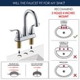thumbnail image 3 of Roffenny 2-Handle 4 inch Centerset Polished Chrome Bathroom Faucet with Pop Up Drain, 3 of 6