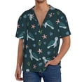 thumbnail image 3 of Xecao offers the Cute Turtle for Men's Casual Short-sleeved Shirt, a button-up collared shirt with a pocket, perfect for beach vacations and yacht travel in the Medium size., 3 of 7
