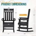 thumbnail image 5 of Devoko Outdoor Rocking Chair Presidential Rocker HDPE All-weather Chair (One Chair Only), Black, 5 of 7