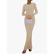 thumbnail image 3 of Vestido ajustado elegante de verano de manga larga y cuello redondo para mujer, 3 of 5