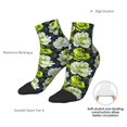 thumbnail image 4 of Uemuo Teal floral elegance Printed Crew Socks, Moisture-Wicking Socks, Athletic Socks for Men Breathable Cushion Socks Casual Sport Socks for Running Traveling, 4 of 6
