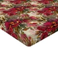 thumbnail image 4 of Ambesonne Floral Fitted Sheet, Watercolor Flowers Abstract, Twin XL Size, Dark Pink Fawn and Beige, 4 of 5