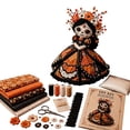 thumbnail image 2 of Butterfly Soul Patchwork Doll DIY Sewing Kit, Sugar Skull Cloth Doll Making Supplies with Fabrics & Accessories, Handcraft Starter Set for Halloween Art Craft Gift 7.87in, 2 of 4