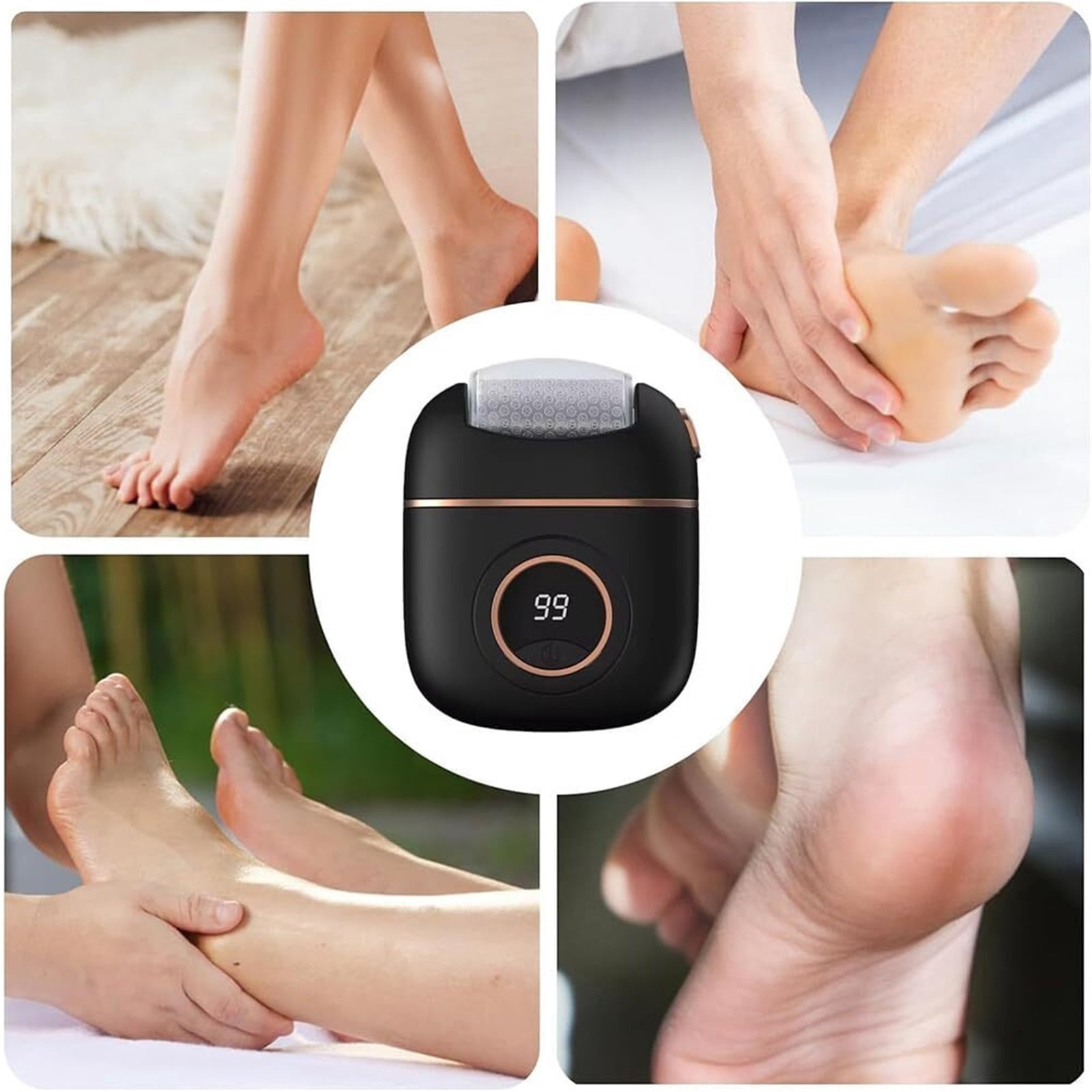 Electric Callus Remover for Feet, Portable Rechargeable Foot Repair and Grinding Device with Digital Display, Heel Polisher File for Men Women Dry Callus Dead Skin